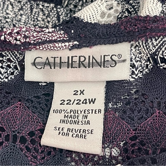 Catherines Mesh Lace Striped Kimono Duster Cardigan Women’s Plus Size 2X 22/24W - Picture 7 of 7